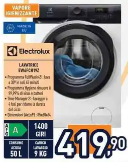 Unieuro Electrolux lavatrice EW6FCH19Z offerta