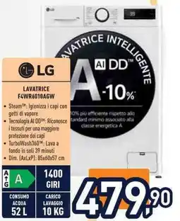 Unieuro Lg lavatrice F4WR6010AGW offerta
