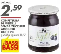 Italmark Confettura di mirtilli senza zuccheri aggiunti light vis offerta