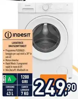 Unieuro Indesit lavatrice IMA762MYTIMEIT offerta