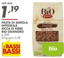 Italmark Pasta di semola integrale ricca di fibre bio granoro offerta