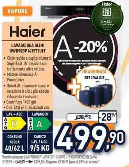 Unieuro Haier lavasciuga slim HWD90BP14357TUIT offerta
