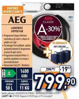 Unieuro Aeg lavatrice LR7FD114B offerta