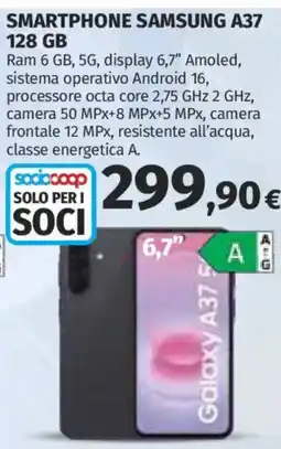 Ipercoop SMARTPHONE SAMSUNG A37 128 GB offerta