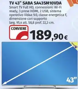 Ipercoop TV 43" SABA SA43SM10VDA offerta