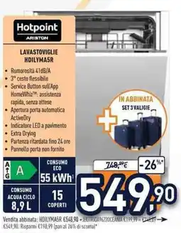 Unieuro Hotpoint ariston lavastoviglie HDILYMA5R offerta
