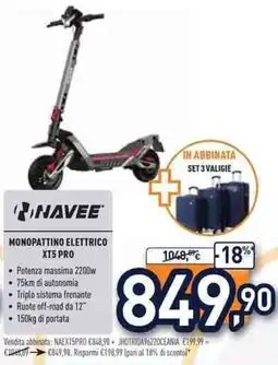 Unieuro Navee monopattino elettrico XT5 pro offerta
