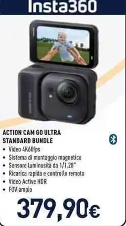 Unieuro Insta360 action cam go ultra standard bundle offerta