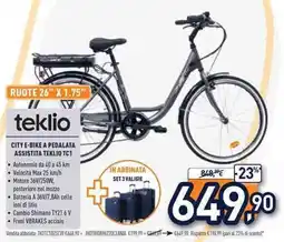 Unieuro City e-bike a pedalata assistita teklio TC1 offerta