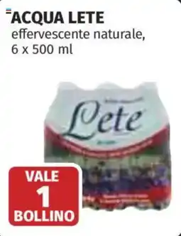 Ipercoop ACQUA LETE effervescente naturale offerta
