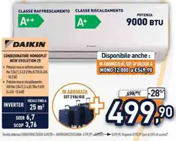 Unieuro Daikin condizionatore monosplit new evolution 25 offerta