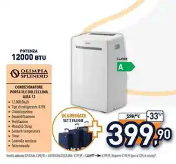 Unieuro Olimpia splendid condizionatore portatile dolceclima aira 12 offerta