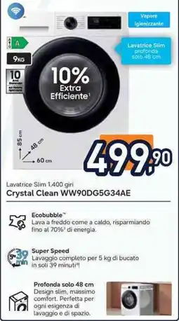 Unieuro Samsung Crystal Clean WW90DG5G34AE offerta