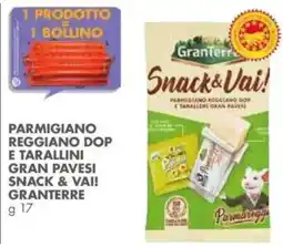 Italmark Parmigiano reggiano dop e tarallini gran pavesi snack & vai! granterre offerta