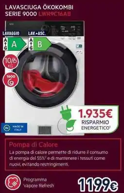 Unieuro Aeg lavasciuga ökokombi serie 9000 LWR9C16AB offerta