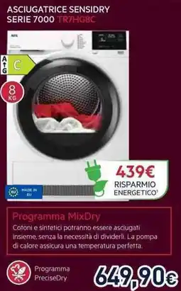 Unieuro Aeg asciugatrice sensidry serie 7000 TR7HG8C offerta
