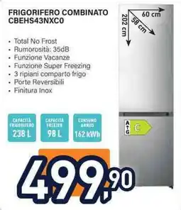 Unieuro Electroline frigorifero combinato CBEHS43NXCO offerta