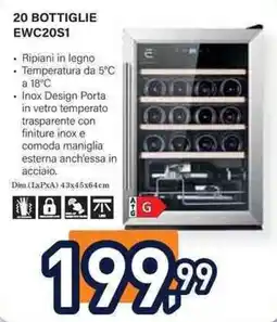 Unieuro Electroline 20 bottiglie EWC20S1 offerta