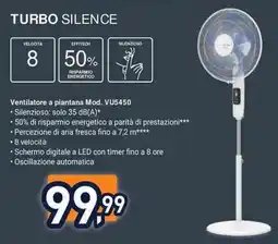 Unieuro Rowenta turbo silence Ventilatore a piantana Mod. VU5450 offerta