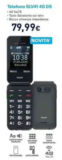 Unieuro Beghelli Telefono SLV41 4G DS offerta