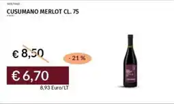 Prezzemolo e Vitale Cusumano merlot offerta