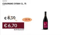 Prezzemolo e Vitale Cusumano syrah offerta