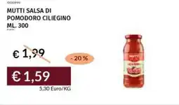Prezzemolo e Vitale Mutti salsa di pomodoro ciliegino offerta