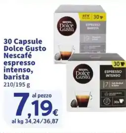Sigma 30 Capsule Dolce Gusto Nescafé espresso intenso, barista offerta