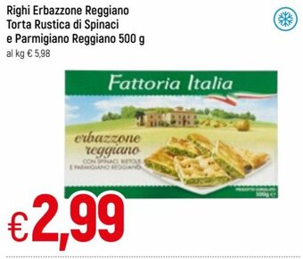 Famila Righi Erbazzone Reggiano Torta Rustica di Spinaci e Parmigiano Reggiano 500g offerta