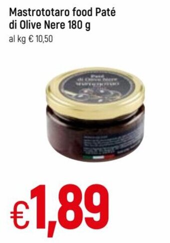 Famila Mastrototaro food Paté di Olive Nere 180g offerta