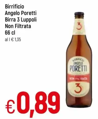 Famila Angelo Poretti Birrificio Birra 3 Luppoli Non Filtrata 66cl offerta