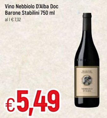 Famila Vino Nebbiolo D'Alba Doc Barone Stabilini 750ml offerta