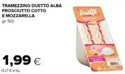 Tigre Tramezzino duetto alba prosciutto cotto e mozzarella offerta