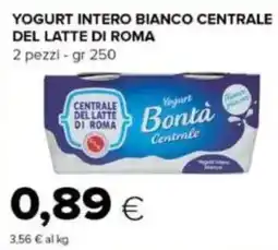 Tigre Yogurt intero bianco centrale del latte di roma offerta