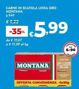 Bennet Carne in scatola linea oro Montana offerta