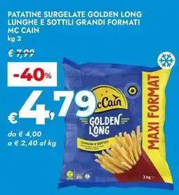 Bennet Patatine surgelate golden long lunghe e sottili grandi formati Mc Cain offerta