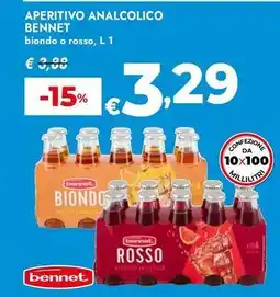 Bennet Aperitivo analcolico Bennet offerta