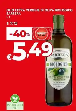 Bennet Olio extra vergine di oliva biologico Barbera offerta