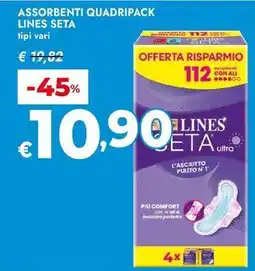 Bennet Assorbenti quadripack Lines Seta offerta