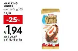 Bennet Maxi king Kinder offerta