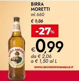 Bennet Birra Moretti offerta