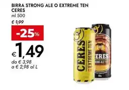 Bennet Birra strong ale o extreme ten Ceres offerta