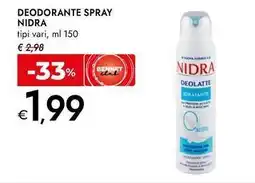 Bennet Deodorante spray Nidra offerta