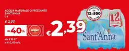 Bennet Acqua naturale o frizzante Sant'anna offerta