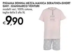 Bennet Pigiama donna mezza manica serafino+short gmv gianmarco Venturi offerta