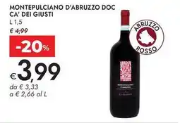 Bennet Montepulciano d'abruzzo doc Ca' dei Giusti offerta