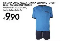 Bennet Pigiama uomo mezza manica serafino+short gmv gianmarco Venturi offerta