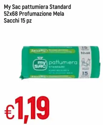 Famila My Sac pattumiera Standard 52x68 Profumazione Mela Sacchi 15pz offerta