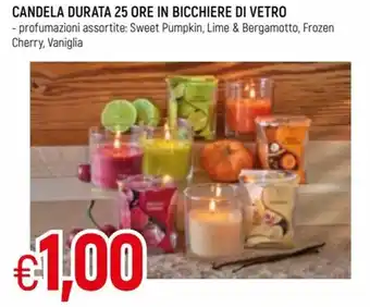Famila Candela Durata 25 Ore in Bicchiere di Vetro offerta