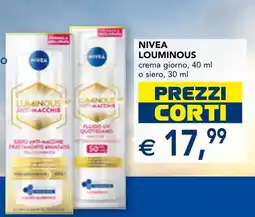 Esselunga NIVEA LOUMINOUS crema giorno o siero offerta